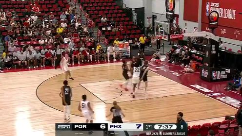 夏联-杨瀚森缺阵 吕佩尔14+8 开拓者三分38投9中24分负太阳